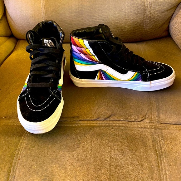 Vans Shoes - VANS black with rainbow detail